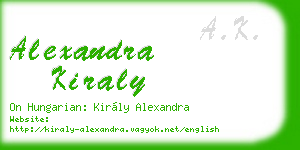 alexandra kiraly business card