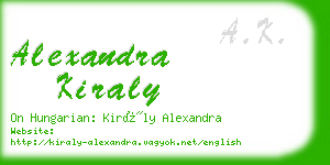 alexandra kiraly business card